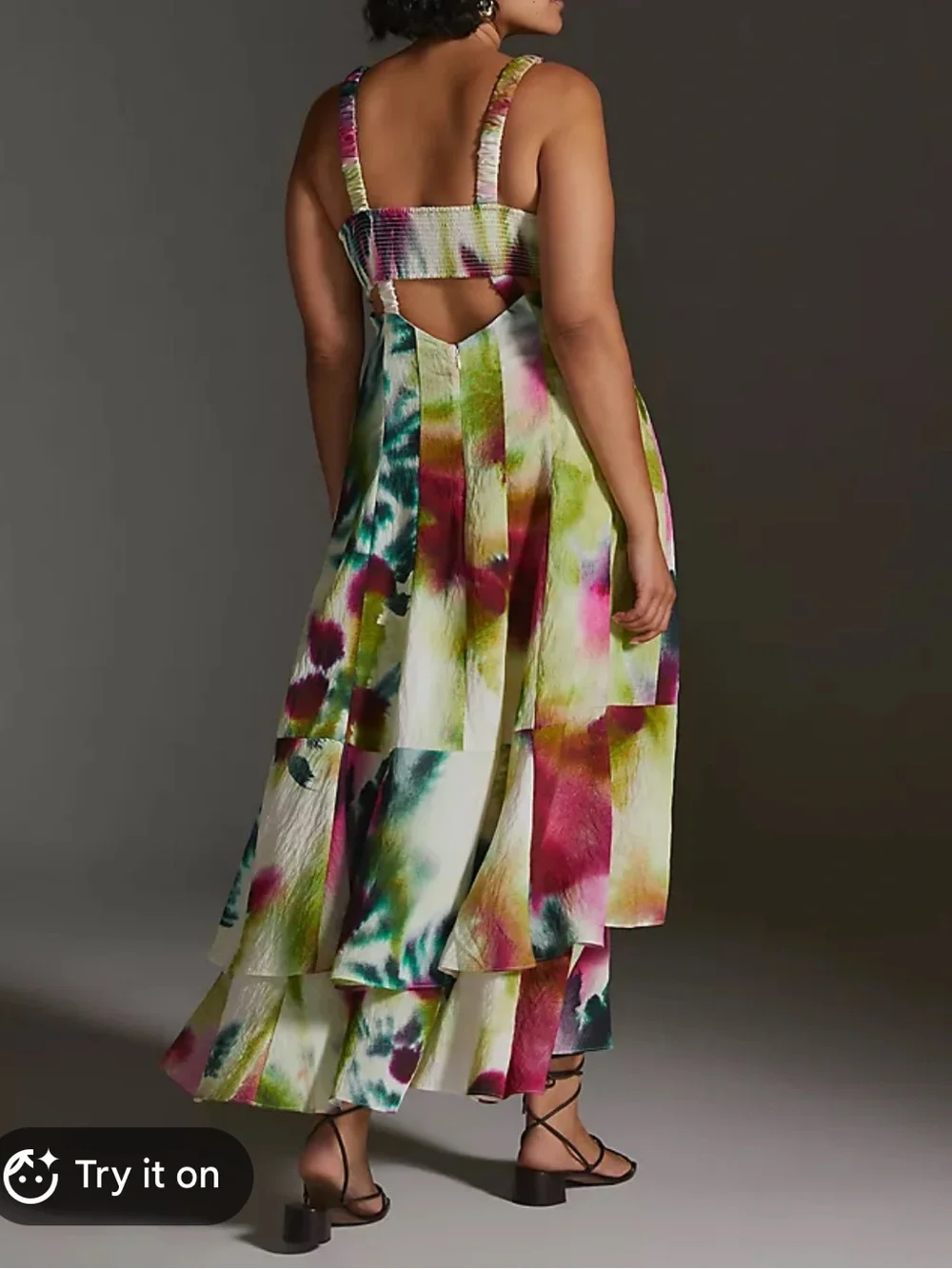 Anthropologie Tiered Maxi sleeveless retro pop Dress event cocktail formal